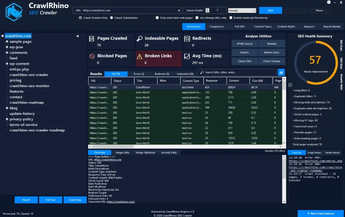 CrawlRhino SEO Crawler Pro Full Version Free Download